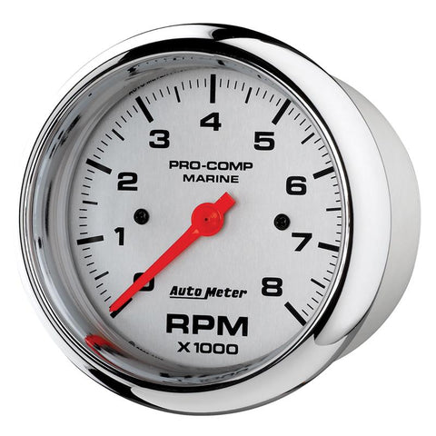 Autometer Marine Chrome Ultra-Lite 3-3/8in 8k RPM Tachometer Gauge - 200779-35