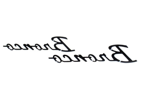 Ford Racing 21-23 Bronco Script Fender Badge - Silver - M-1447-BSS