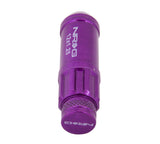 NRG 700 Series M12 X 1.25 Steel Lug Nut w/Dust Cap Cover Set 21 Pc w/Locks & Lock Socket - Purple - LN-LS710PP-21