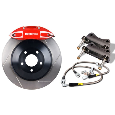 StopTech 2015 VW GTI Front BBK w/ Black ST-41 Caliper Slotted 328X25 1pc Rotor - 82.895.5N00.51