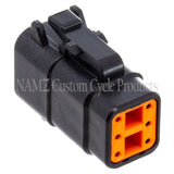 NAMZ Deutsch DTM 6-Position Plug w/6 Stamped Terminals & Wedgelock - Black (HD 74116-98BK) - MDP-6B