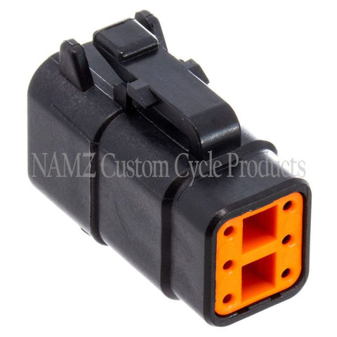 NAMZ Deutsch DTM 6-Position Plug w/6 Stamped Terminals & Wedgelock - Black (HD 74116-98BK) - MDP-6B