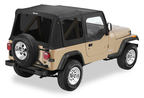 Bestop 88-95 Jeep Wrangler YJ Replace A-Top (Blk Sailcloth Tinted Windows Upper Door Skins ) - 79123-01