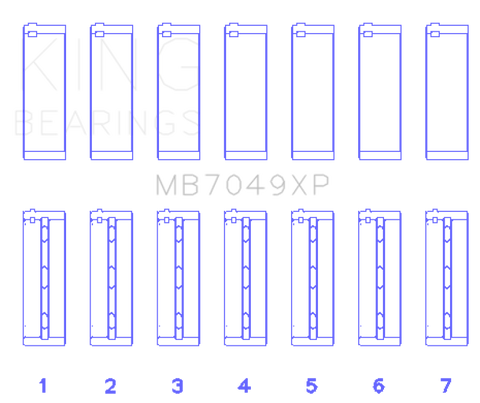 King Toyota 1FZFE (Size STDX) Performance Main Bearing Set - MB7049XPSTDX