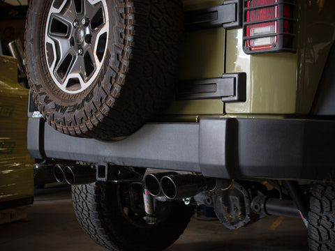 aFe Vulcan Series 2.5in 304 SS Axle-Back Exhaust Black 07-18 Jeep Wrangler (JK) V6-3.6/3.8L - 49-38086-B
