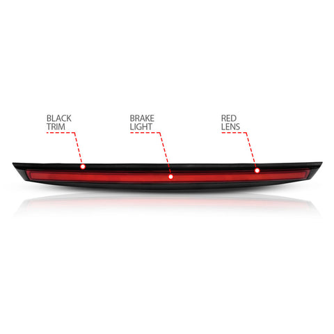 ANZO 2007-2014 Chevrolet Suburban 1500 LED 3rd Brake Light Black Housing Red Lens w/ Spoiler 1pc - 531110