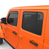 EGR 2018 Jeep Wrangler JL SlimLine In-Channel WindowVisors Set of 4 - Matte Black - 575255