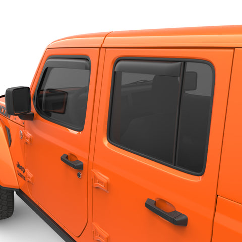 EGR 2018 Jeep Wrangler JL SlimLine In-Channel WindowVisors Set of 4 - Matte Black - 575255