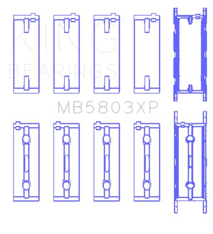 King BMW S65B40A Crankshaft Main Bearings Set of 5 - MB5803XP