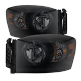 xTune Dodge Ram 1500 06-08 Amber Crystal Headlights Black Smoked HD-JH-DR06-AM-BSM - 9030369