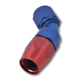 Russell Performance -4 AN Red/Blue 45 Degree Full Flow Hose End - 610080