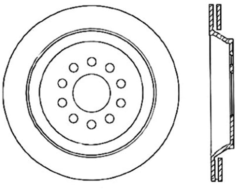 StopTech 04-09 Audi S4 Rear Right Drilled Rotor - 128.33088R