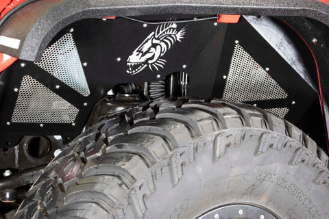 Fishbone Offroad 2018+ Jeep Wrangler JL Front Pair Aluminum - Black Powdercoat Inner Fenders - FB33130F