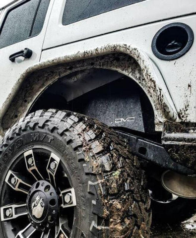DV8 Offroad 07-18 Jeep Wrangler JK Rear Aluminum Inner Fender - Black - INFEND-01RB
