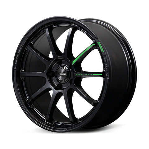 Gram Lights 57NR LIMITED II 17x7.0 +47 4-100 Semigloss Black Wheel w/ Black Cap/Stickers/Air Valve - WGN2M47ASB