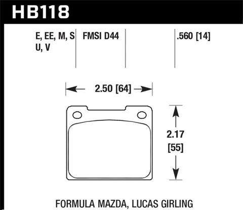 Hawk Alcon 4R-Type / Alcon R-Type (Short Profile) Blue 9012 Race Brake Pads - HB118E.560