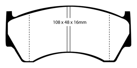 EBC 95-97 Nissan Sentra 1.6 Yellowstuff Front Brake Pads - DP41044R