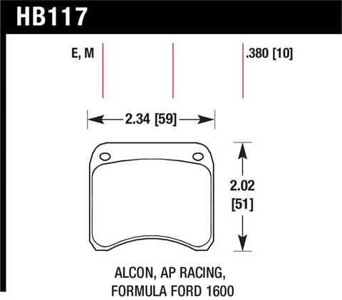 Hawk AP Racing CP3696 Blue 9012 Race Brake Pads - HB117E.380