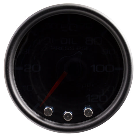 Autometer Spek-Pro Gauge Oil Press 2 1/16in 120psi Stepper Motor W/Peak & Warn Blk/Smoke/Blk - P32552