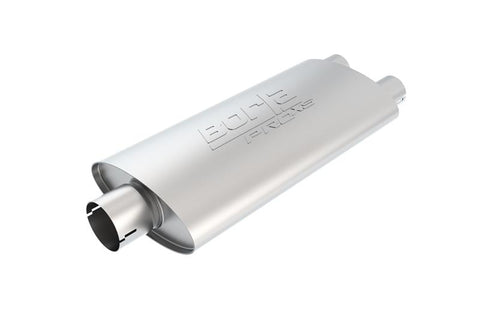 Borla Universal Center/Dual Oval 3in In/2.25in Out 19in x 4in x 9.5in Notched PRO-XS Muffler - 400486