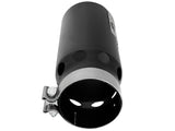 aFe SATURN 4S 4in SS Intercooled Exhaust Tip - Black 4in In x 5in Out x 12in L Bolt-On - 49T40501-B122