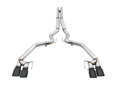 AWE Tuning 2018+ Ford Mustang GT (S550) Cat-Back Exhaust - Track Edition (Quad Diamond Black Tips) - 3020-43072
