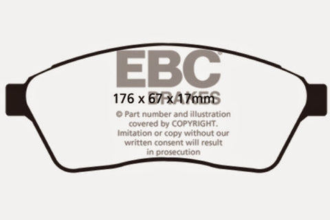 EBC 10-11 Cadillac SRX 2.8 Turbo Greenstuff Front Brake Pads - DP21859