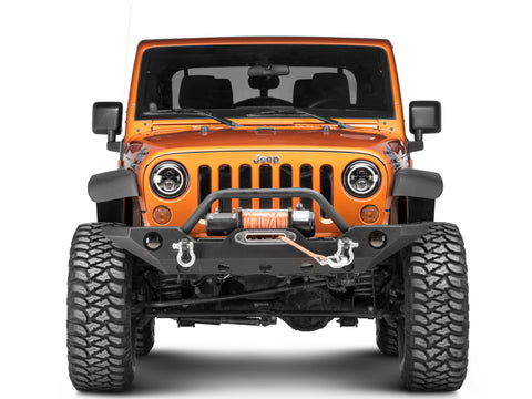 Raxiom 97-18 Jeep Wrangler TJ/JK Axial Halo Headlights w/ DRL Amber Signals- Blk Hsng (Clear Lens) - J108037