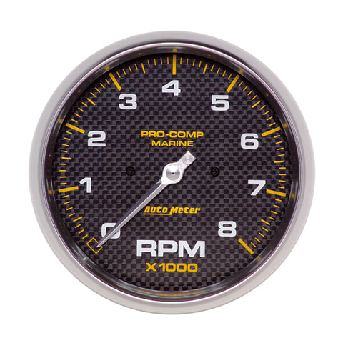 AutoMeter Marine Carbon Fiber 5in In-Dash Tachometer 0-8000 RPM - 200797-40