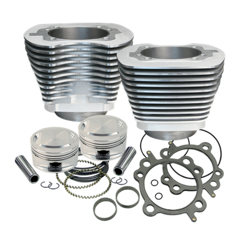 S&S Cycle 1999+ BT Replacement 3-7/8in Bore Cylinder & Piston Kit For S&S 95in Big Bore Kit - Silver - 910-0200