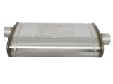 aFe MACHForce XP SS Muffler 3in Center Inlet / 3in Offset Outlet 22in L x 11n W x 6in H Body - 49M00016