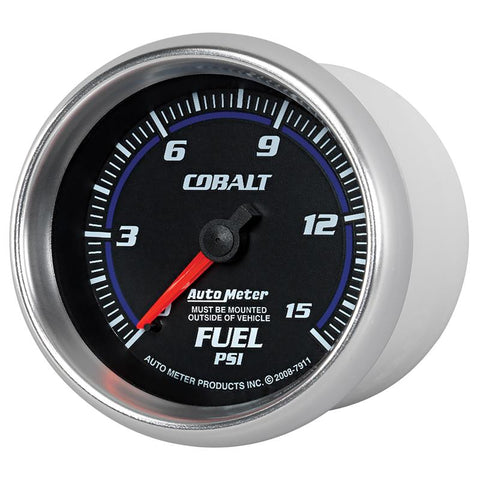 Autometer Cobalt 2-5/8in Mechanical Fuel Pressure Gauge 0-15 PSI - 7911