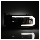 Spyder 02-05 Dodge Ram 1500 Light Bar Projector Headlights - Black (PRO-YD-DR02V2-LB-BK) - 5084606