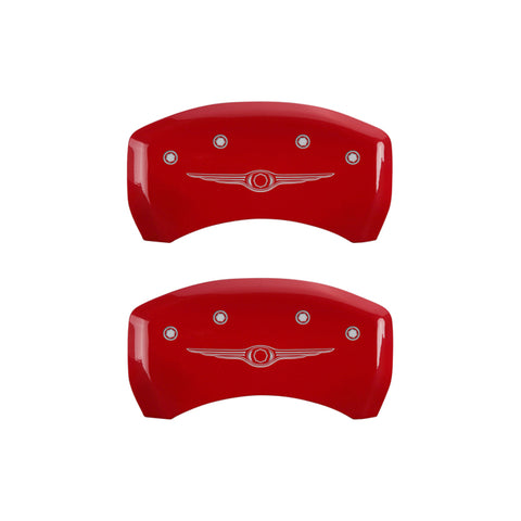 MGP 4 Caliper Covers Engraved Front & Rear Style 1/Chrysler Wing Yellow finish black ch - 32023SCW1YL