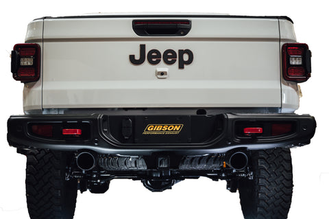 Gibson 20-22 Jeep Gladiator JT Rubicon 3.6L 3in/2.5in Cat-Back Dual Split Exhaust - Black Elite - 617410B