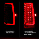ANZO 2007-2014 Chevy Tahoe LED Taillight Plank Style Chrome With Red/Clear Lens - 311323
