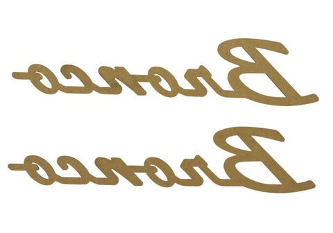 Ford Racing 2021+ Bronco Classic Script Fender Badges - Matte Black (Pair) - M-1447-BSMB