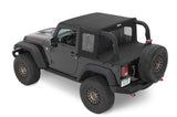 Bestop 07-18 Jeep Wrangler JK 2-Door Halftop Soft Top (Premium Black Twill) - 53900-17