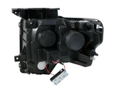 ANZO 2009-2014 Ford F-150 Projector Headlights w/ Halo Black (CCFL) G2 - 111298