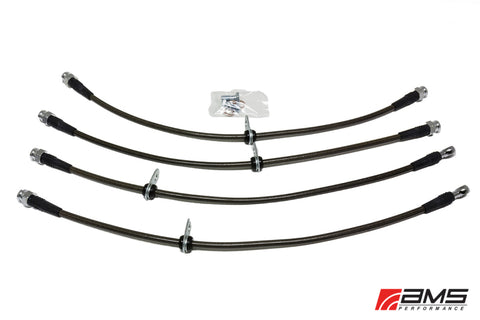 AMS Performance 08-15 Mitsubishi EVO X Stainless Steel Brake Lines (4 Lines) - AMS.04.01.0004-1