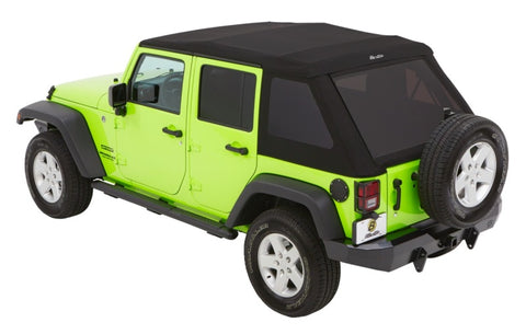 Bestop 07-18 Jeep Wrangler JK 4-Door Trektop Glide (Premium Black Twill) - 54923-17