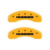 MGP 4 Caliper Covers Engraved Front & Rear Hummer Yellow Finish Black Char 2005 Hummer H2 - 52002SHUMYL