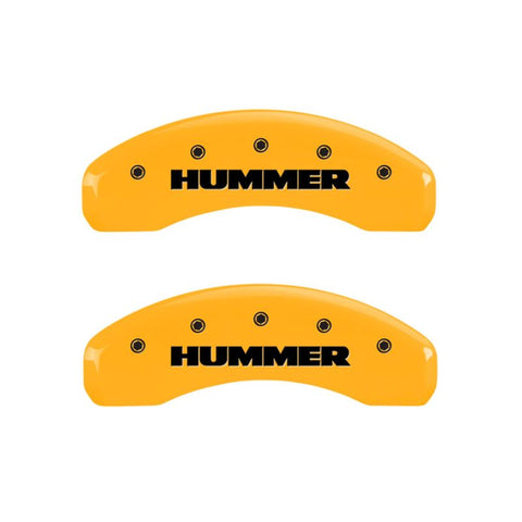 MGP 4 Caliper Covers Engraved Front & Rear Hummer Yellow Finish Black Char 2005 Hummer H2 - 52002SHUMYL