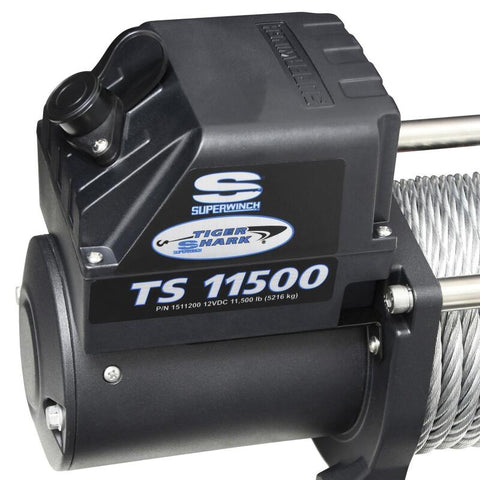 Superwinch 11500 LBS 12V DC 3/8in x 84ft Steel Rope Tiger Shark 11500 Winch - 1511200