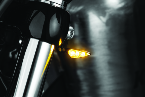 Kuryakyn Rhombus S Single Fuction Front Left Clear Lens Amber Satin Black - 2850