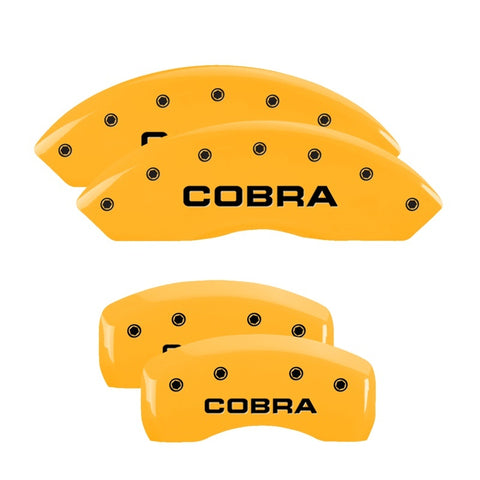 MGP Front set 2 Caliper Covers Engraved Front Oval logo/Ford Yellow finish black ch - 10011FFRDYL