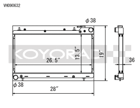 Koyo 93-98 Subaru Impreza 1.8/2.2L (MT) Radiator - VH090632