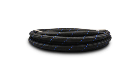 Vibrant -10 AN Two-Tone Black/Blue Nylon Braided Flex Hose (20 foot roll) - 11980B