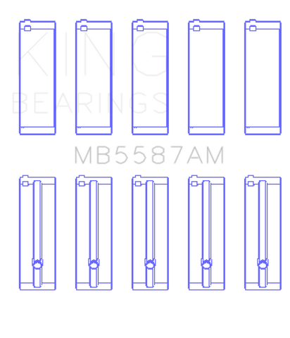 King 92-95 Suzuki Sidekick G15A/G16A/G16B Crankshaft Main Bearings - 5 Pairs in Set - MB5587AM