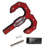 Gen-Y Hulk 2.0 16K Tow Hook 2in Shank w/GH-009 Reducer Sleeve/GH-099 Pin/GH-011 Clip - Black/Red - GH-0071-R